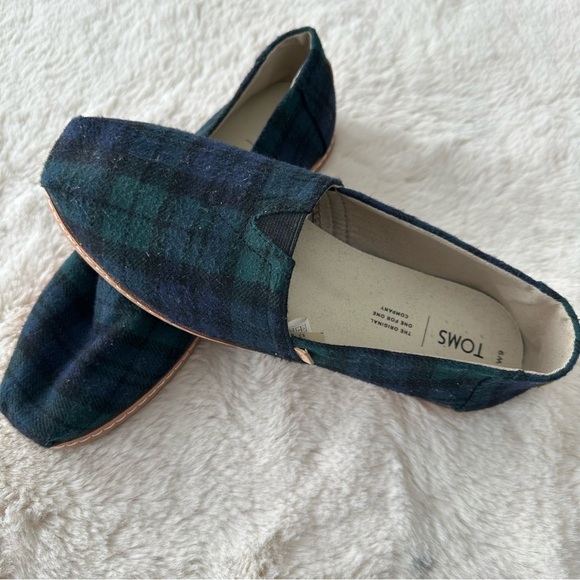 TOMS Checkered Slip-On shoe - Black, Green and Blue - Picture 2 of 7